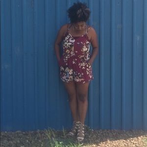 Floral Cross Back Romper